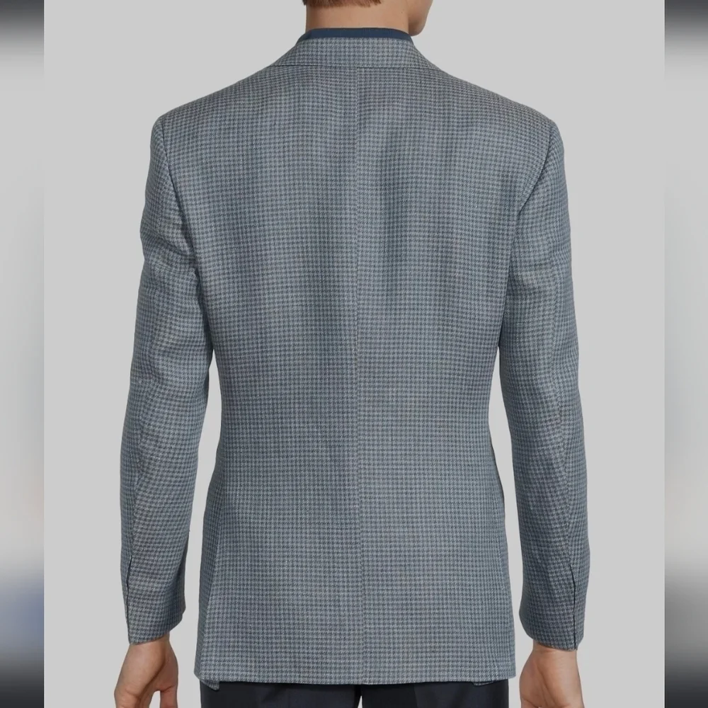 Izod MACY'S Men's Blue Houndstooth Blazer Sz 42L Excellent Condition